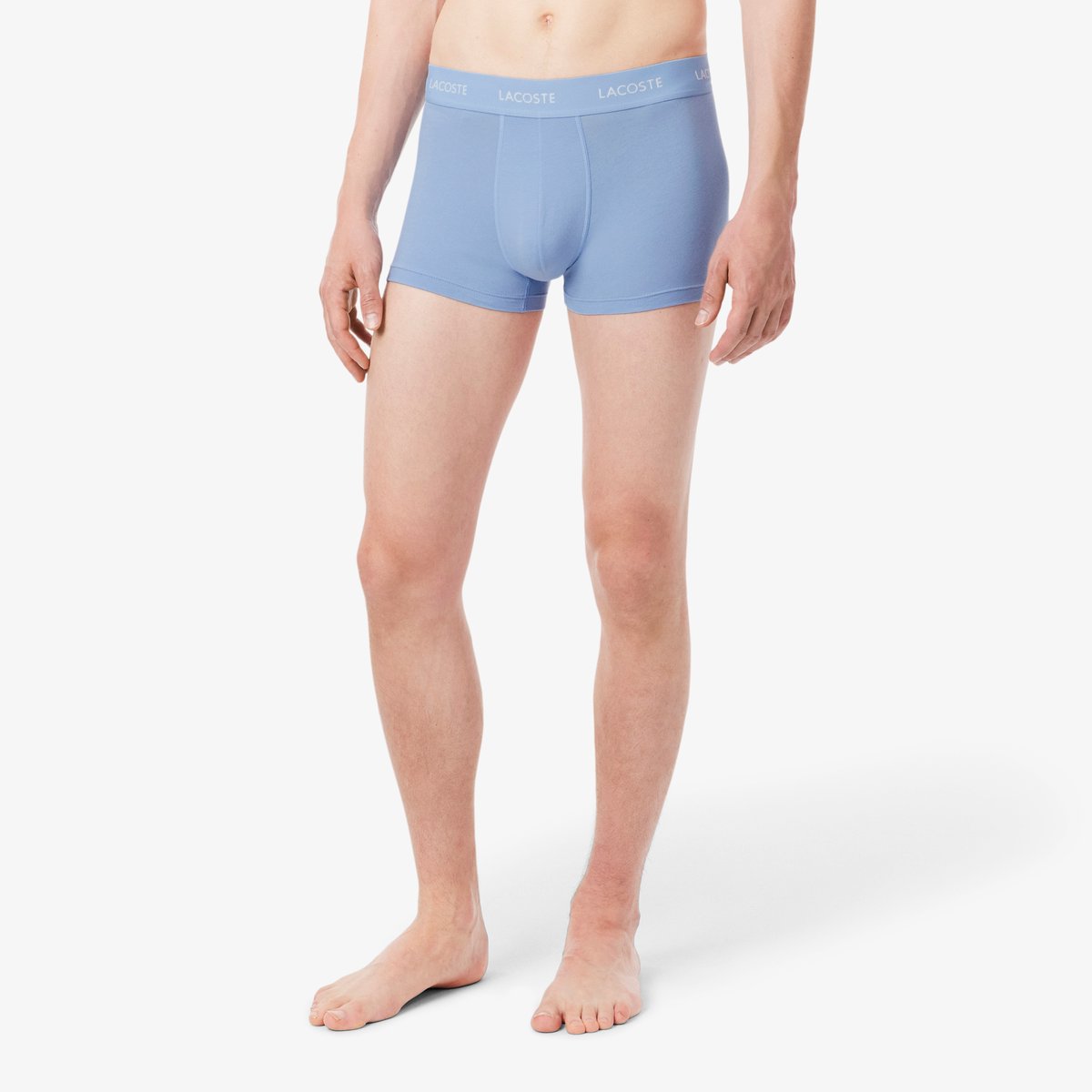 Lot de 3 boxers courts jersey stretch marquage bleu-w9y, LACOSTE