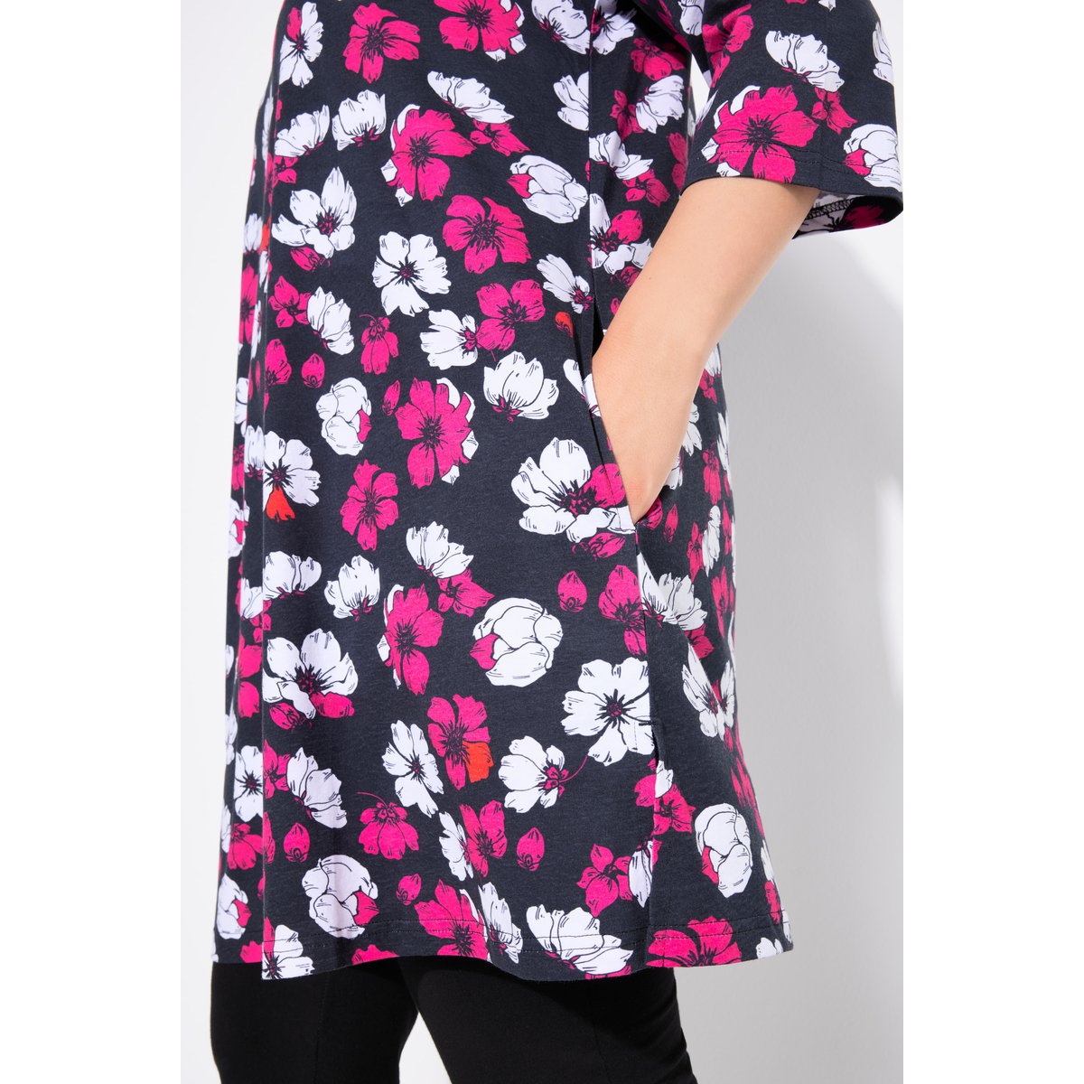 T-shirt à manches 3/4 noir, ULLA POPKEN