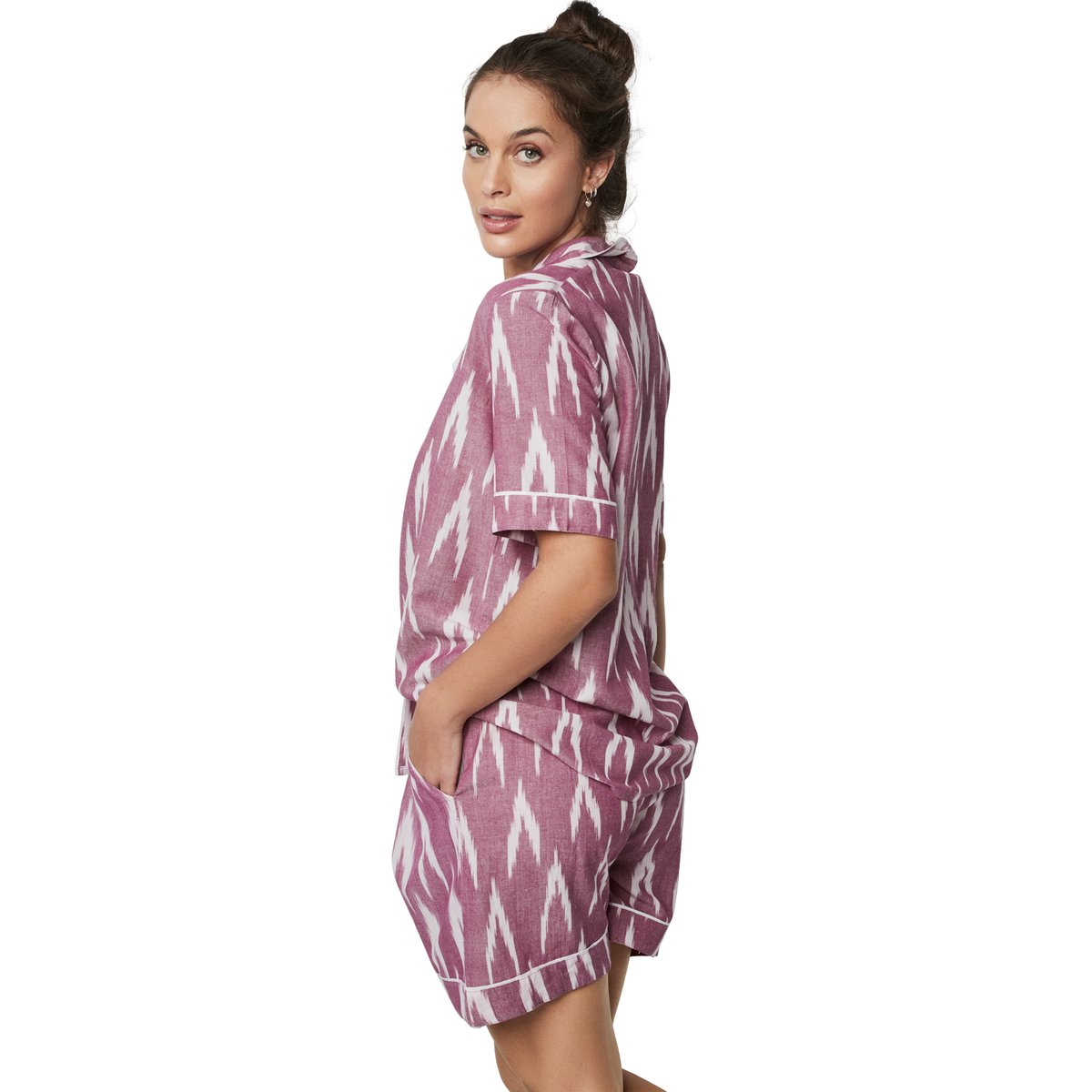 Pyjama short chemise manches courtes HOMEWEAR P101 violet, SELMARK