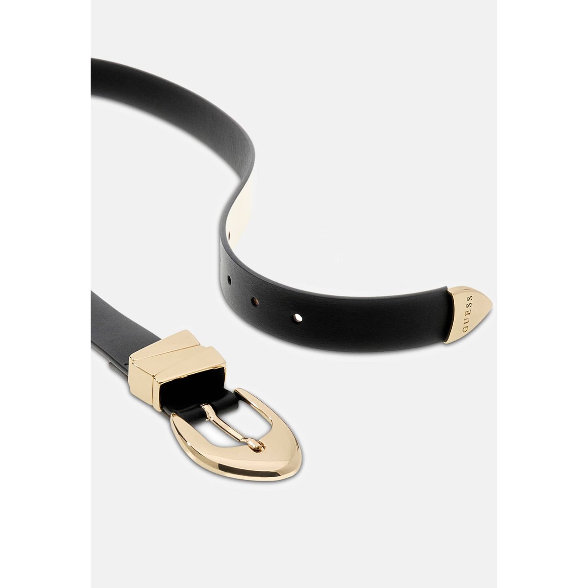 Ceinture En Cuir Véritable noir, GUESS