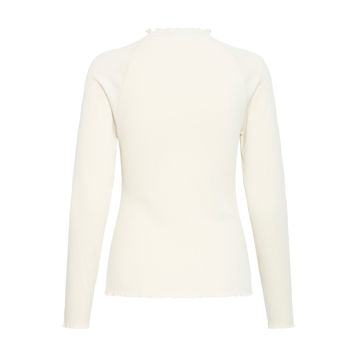 T-shirt manches longues, coupe ajustée, col montant blanc birch, B.YOUNG