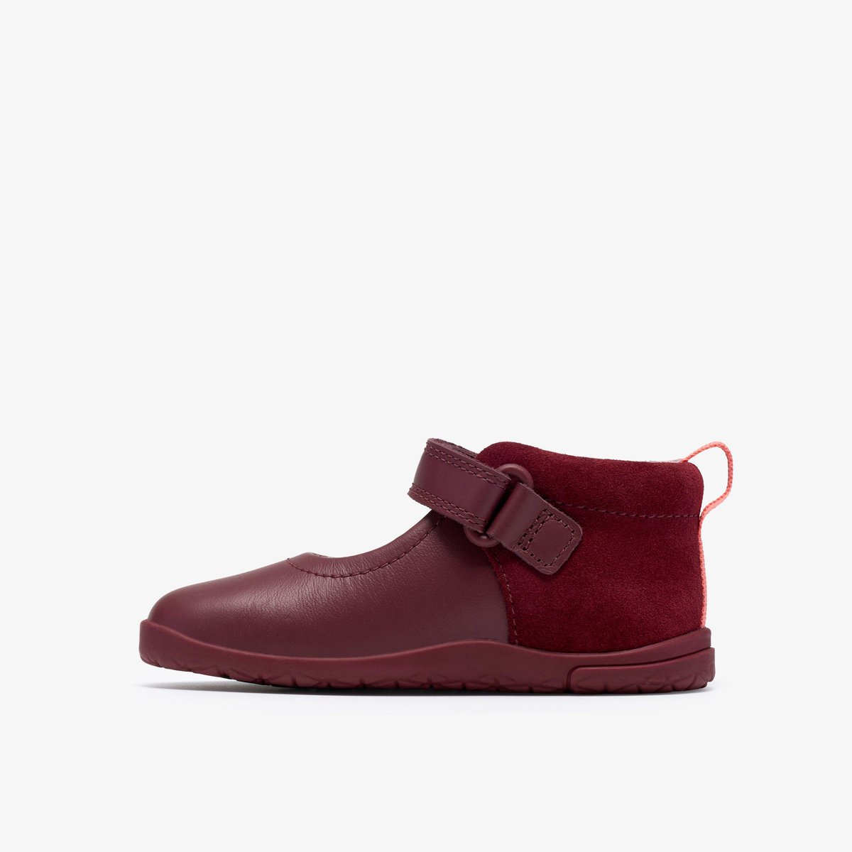 Ballerines Cuir Coupe Large HARBOUR SKIP T rouge, CLARKS