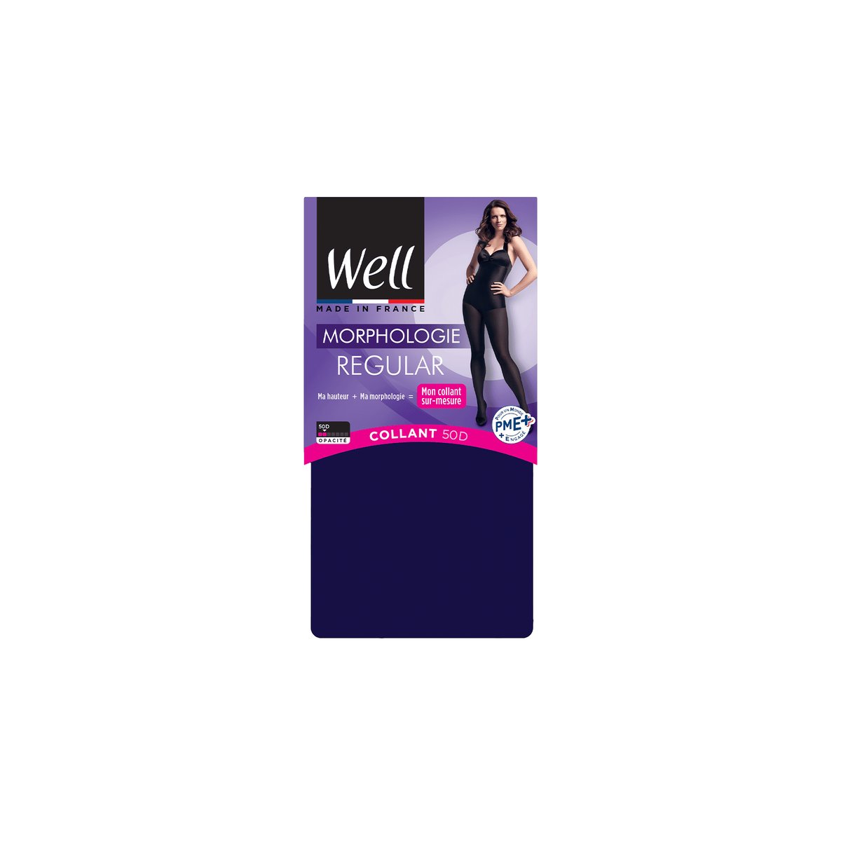 Collants opaques 50D MORPHOLOGIE bleu profond, WELL