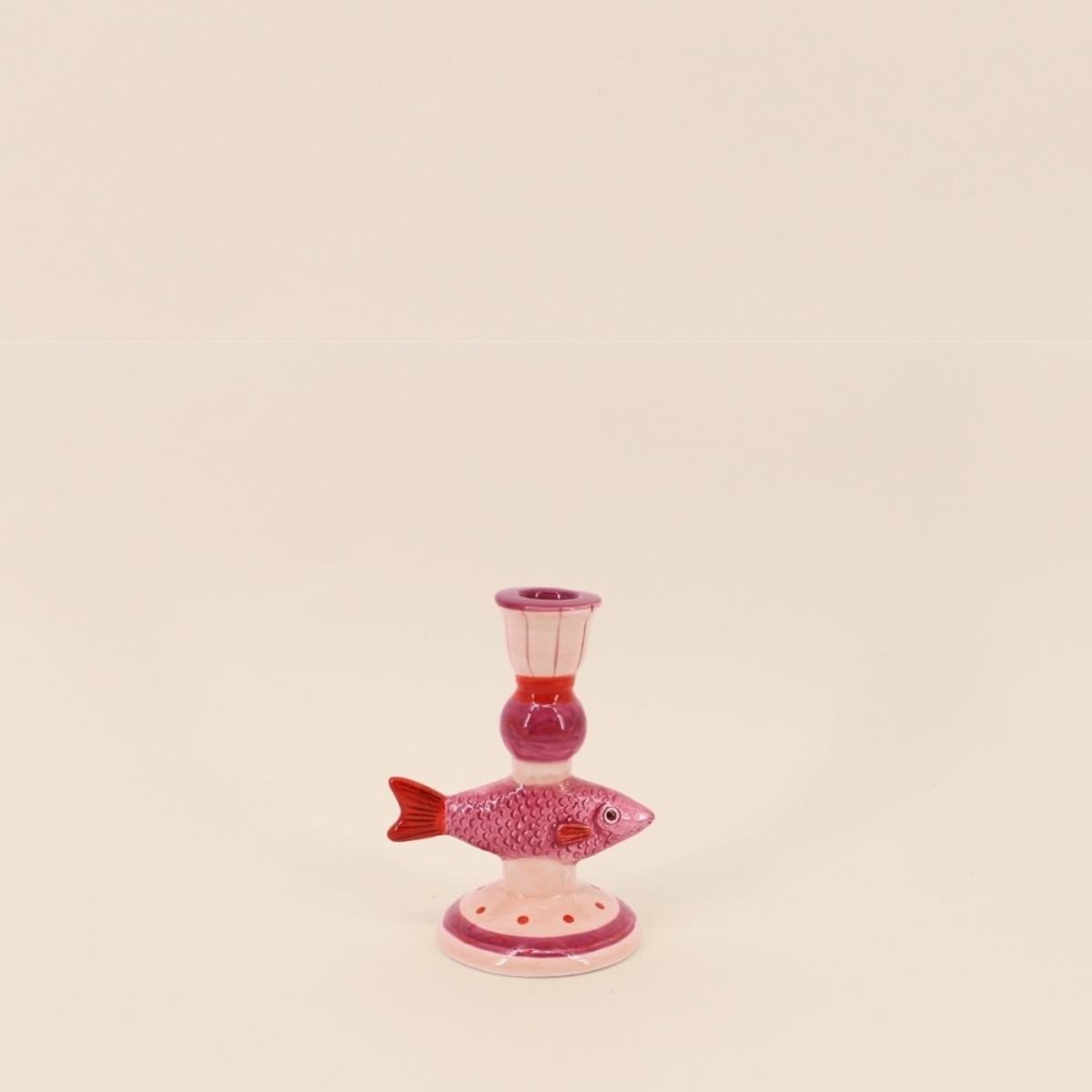 Bougeoir forme poisson en dolomite 15cm violet, KERSTEN