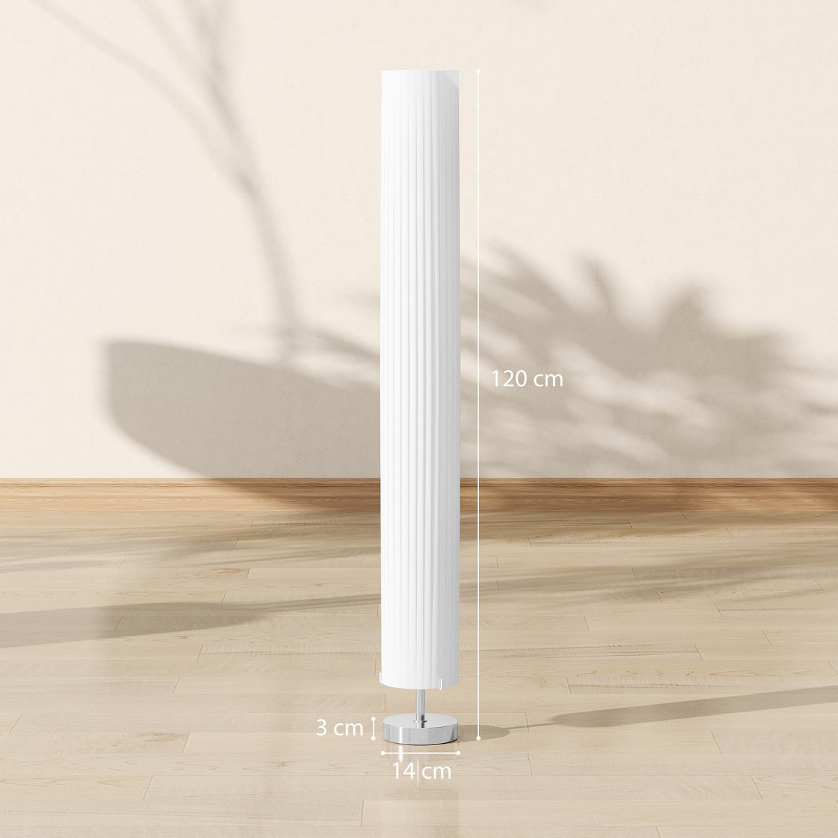 Lampadaire sur pied blanc, HOMCOM