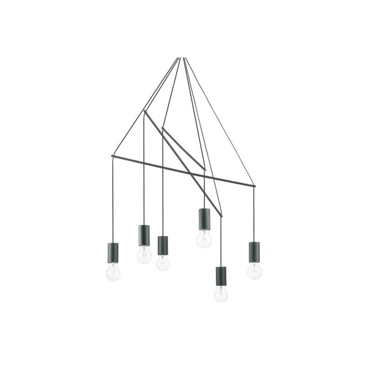 Suspension Design Noire Versatile 6 Ampoules noir, MILLUMINE