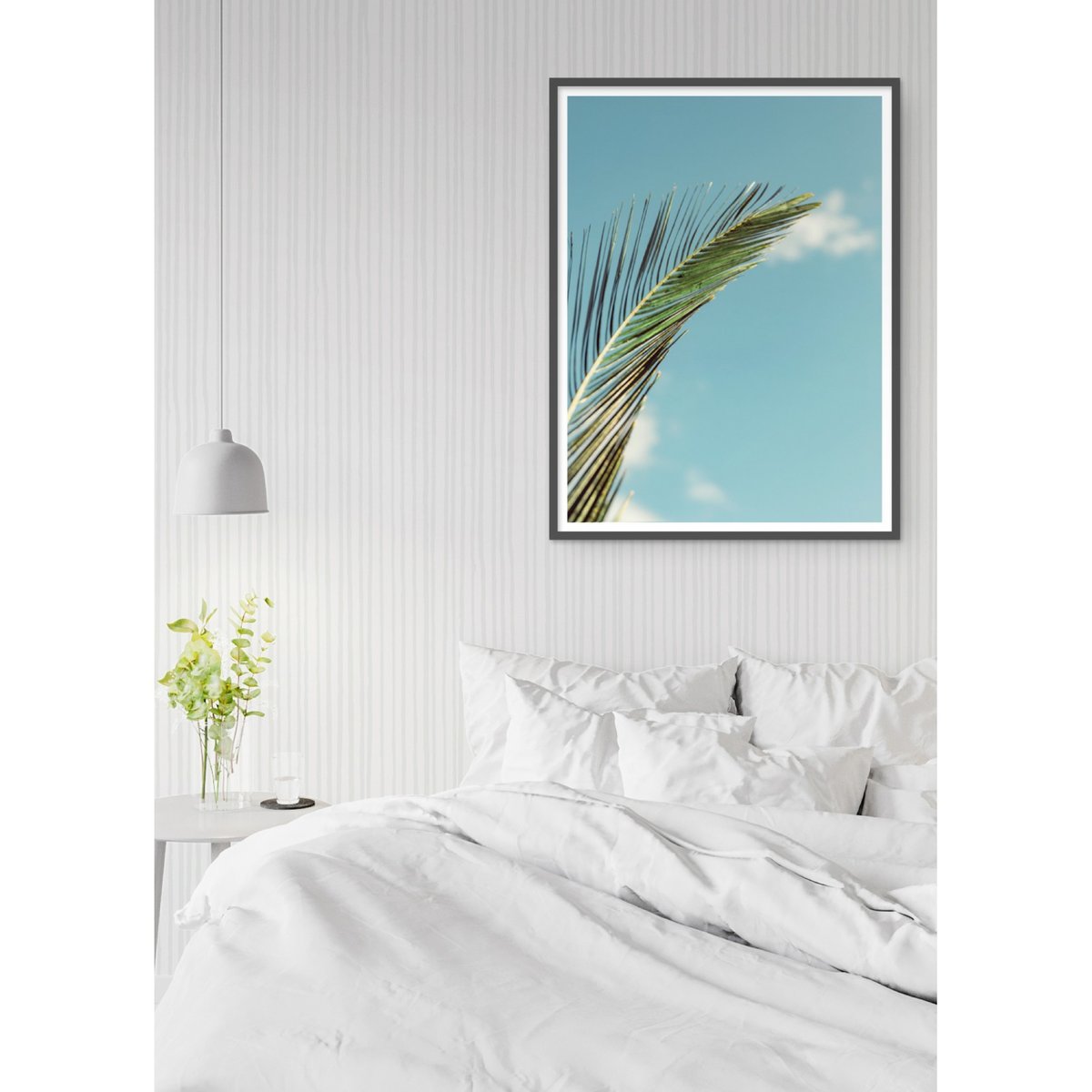 Poster Palm Trees 3 blanc, L'AFFICHERIE