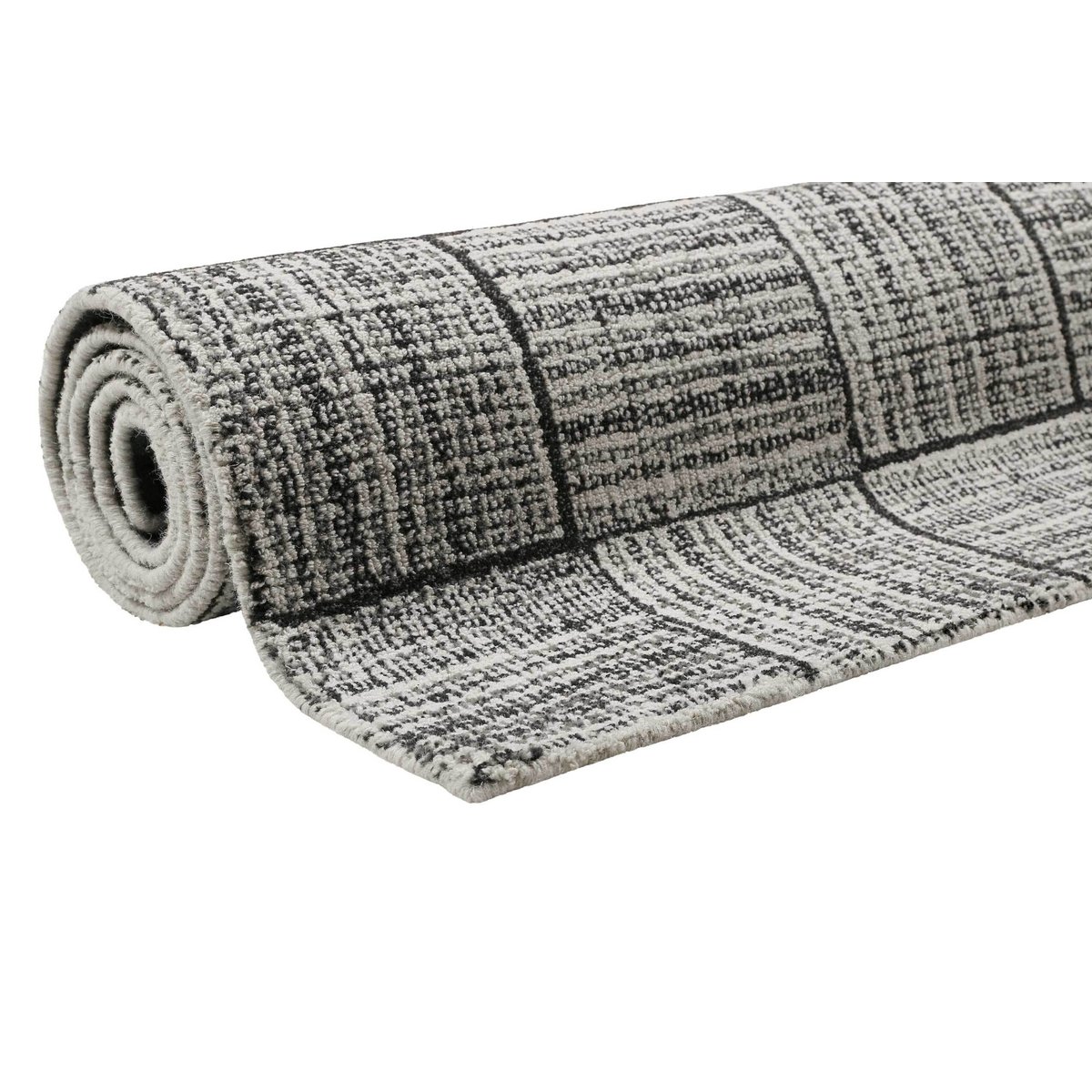 Tapis pure laine tissé main bicolore chic , LASSE gris clair, WECON HOME