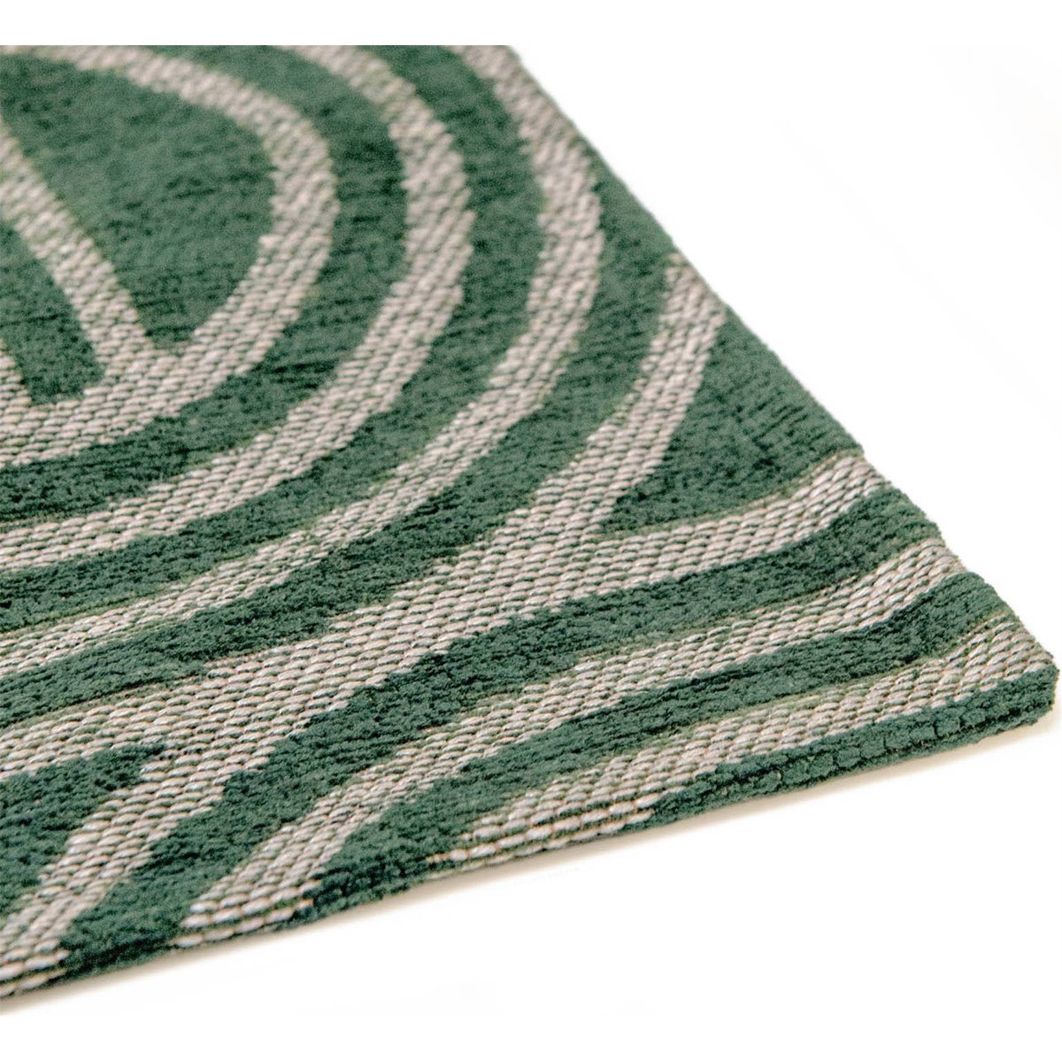 Tapis intérieur extérieur, DISCO vert forêt et beige crème, RECOLLECTION