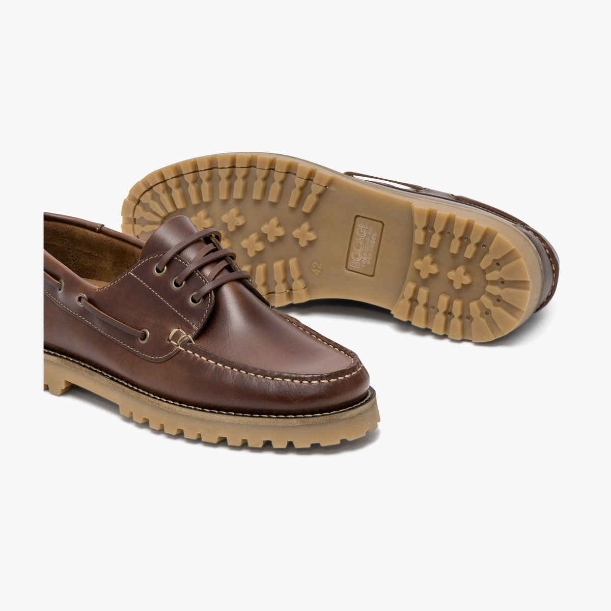 Derby en cuir DUCKIE marron chataigne, BOCAGE