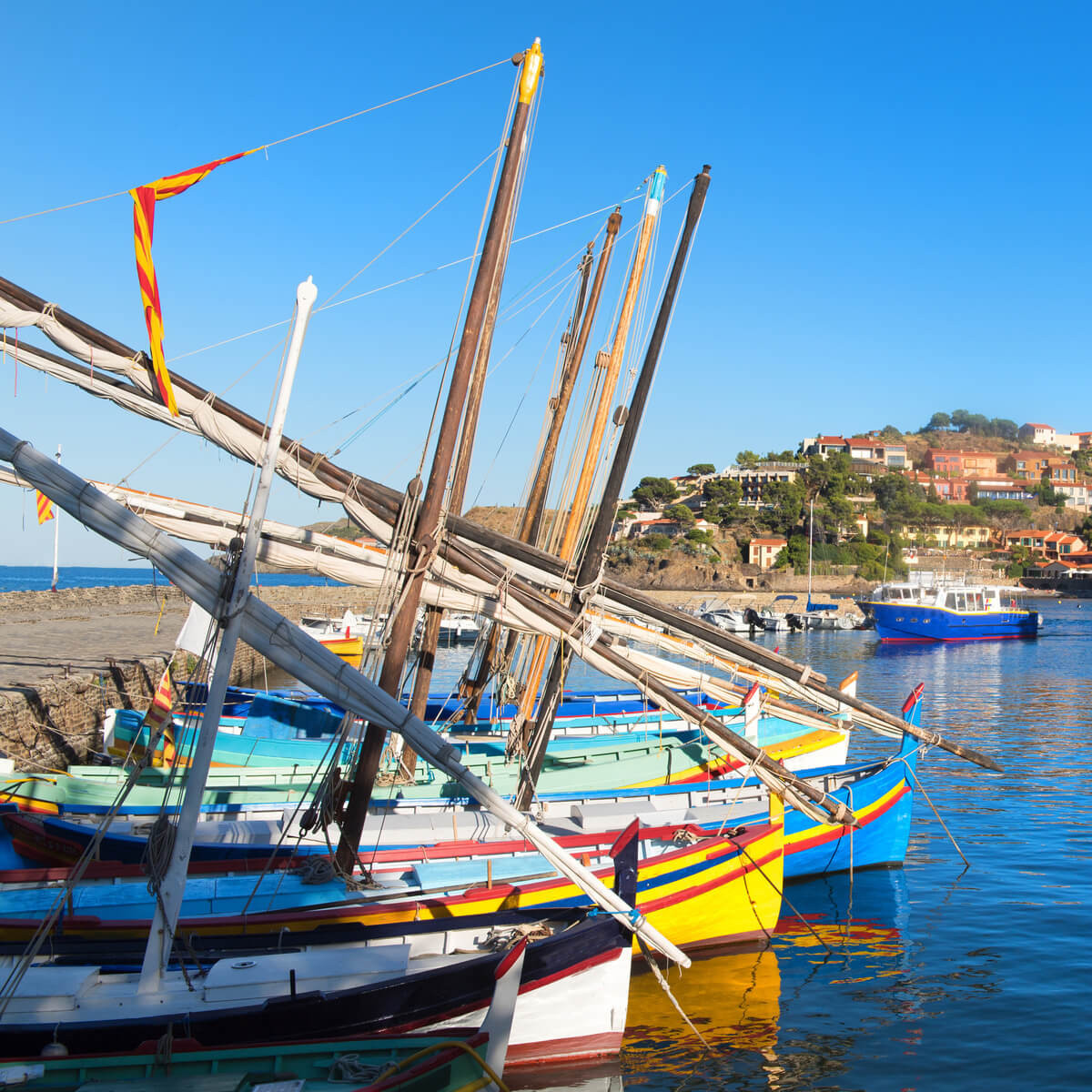 Tableau Mural Port De Collioure PORT tableaux sur toile-bleu, CEANOTHE