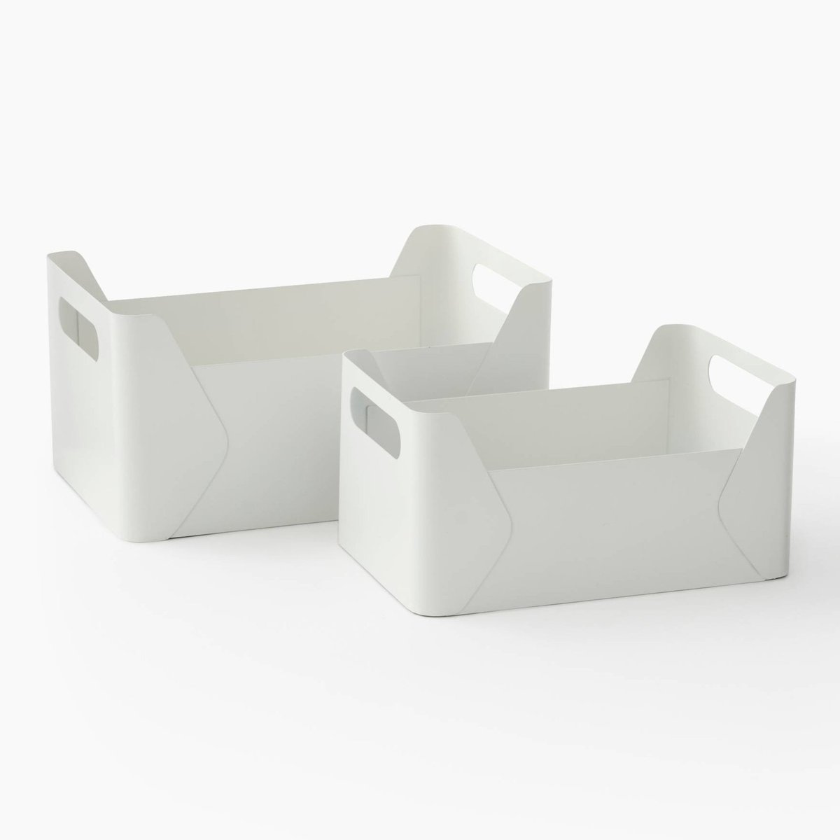 Panier en métal blanc off white, MONOPRIX