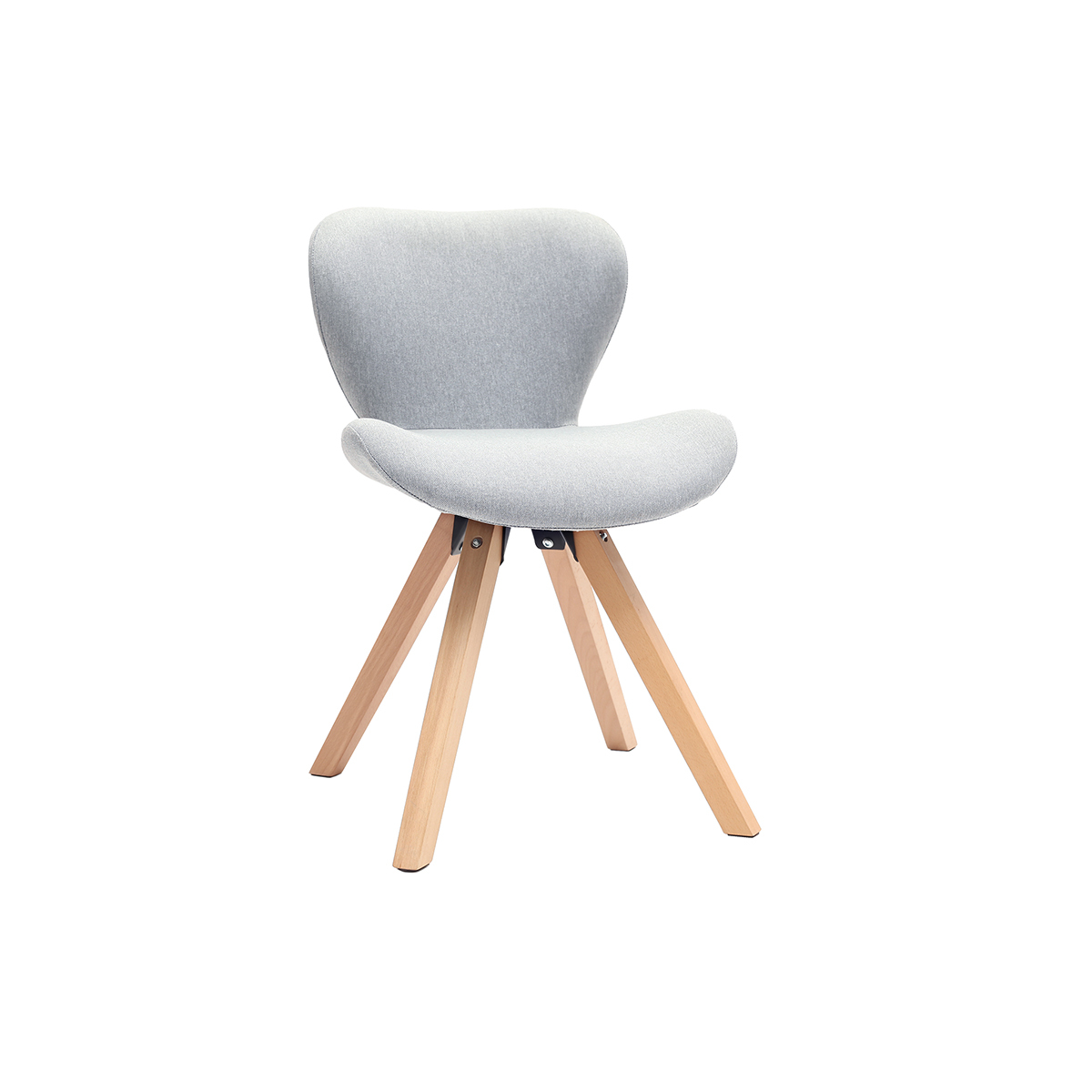 Chaise scandinave en tissu et bois ANYA gris perle, MILIBOO