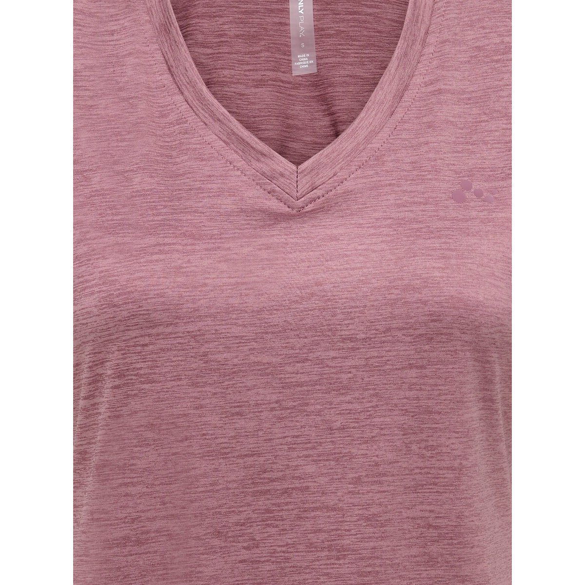 T-shirt de sport Core Life manche courte col V rose, ONLY PLAY