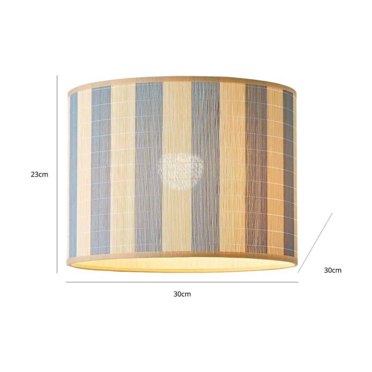 30cm Lillie Blue Stripe Bamboo Printed Shade blue, SO'HOME