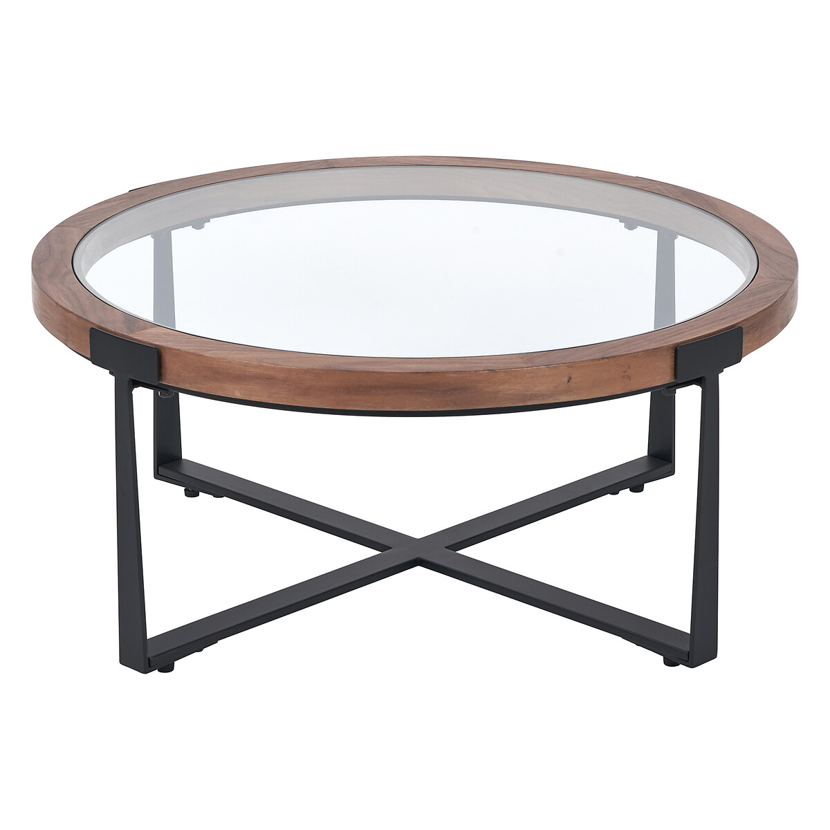 Vireo Glass & Walnut Wood Coffee Table walnut, SO'HOME