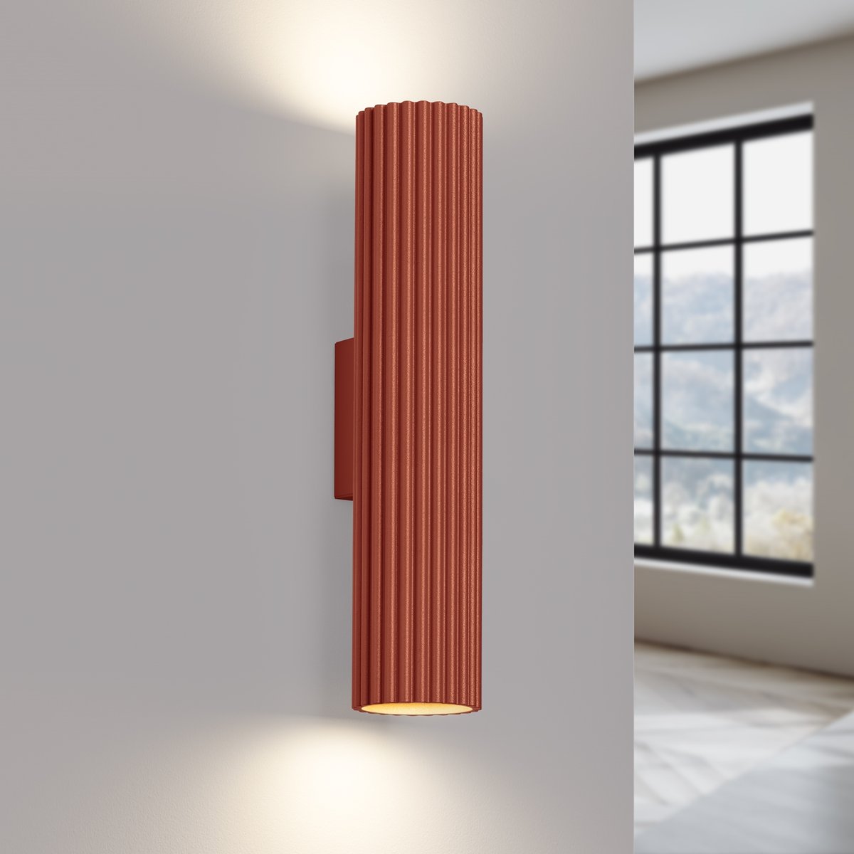 Applique Aluminium Ocre Rouge GU10 2 Karbon 30 rouge, EDEN