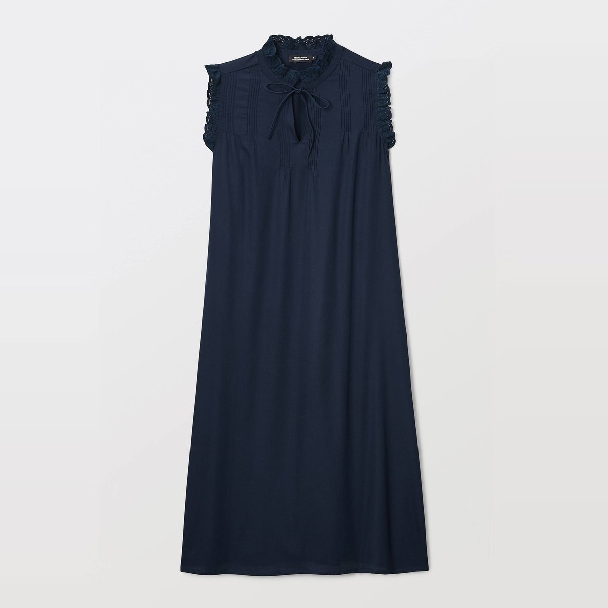 Chemise de nuit sans manches en coton BIO GOTS marine, MONOPRIX
