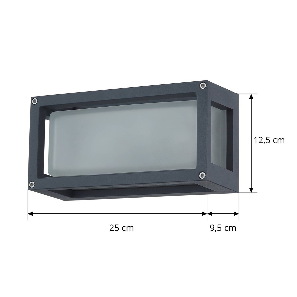 Applique extérieure en aluminium moderne gris foncé, blanc, LUCANDE
