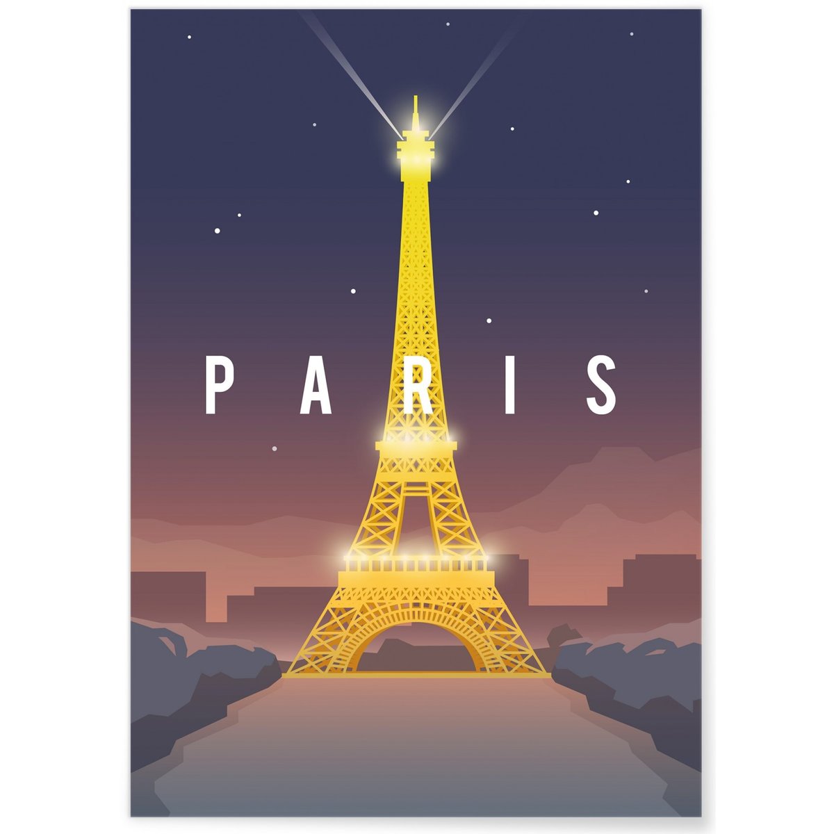 Poster ville Paris blanc, L'AFFICHERIE
