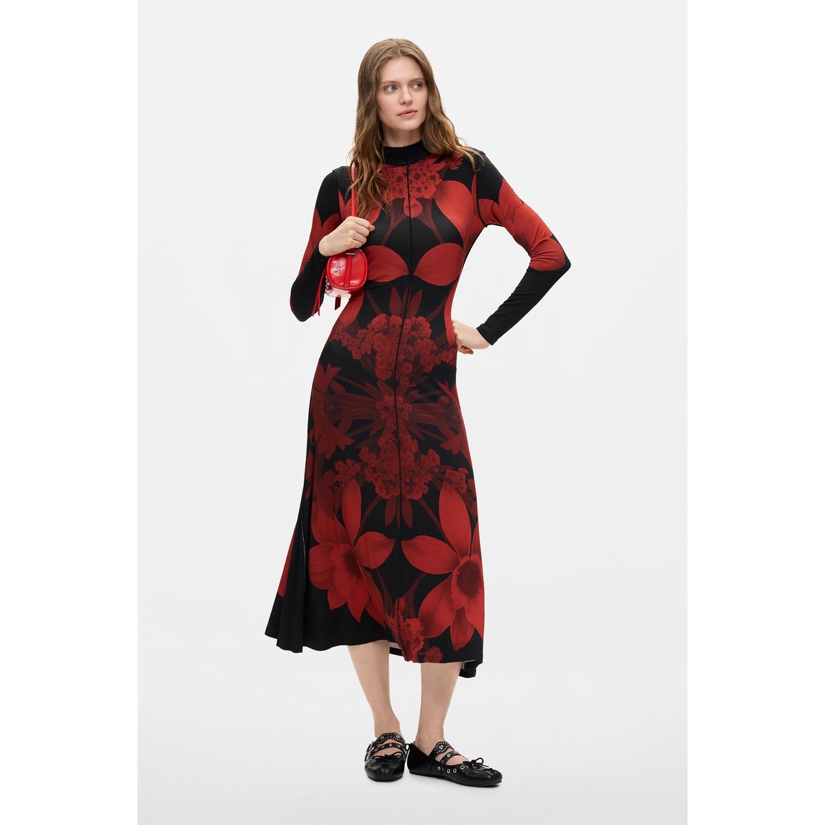 Robe en maille à manches longues noir, DESIGUAL