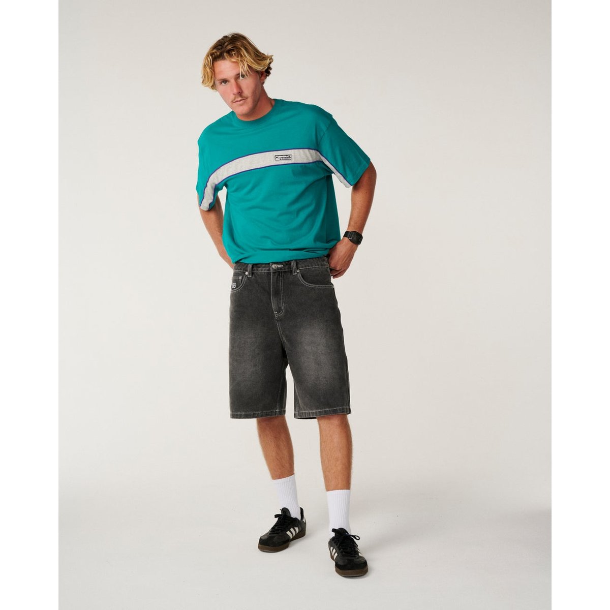 T-shirt ARCHIVE 69 PANEL Boxy vert marin, RIP CURL