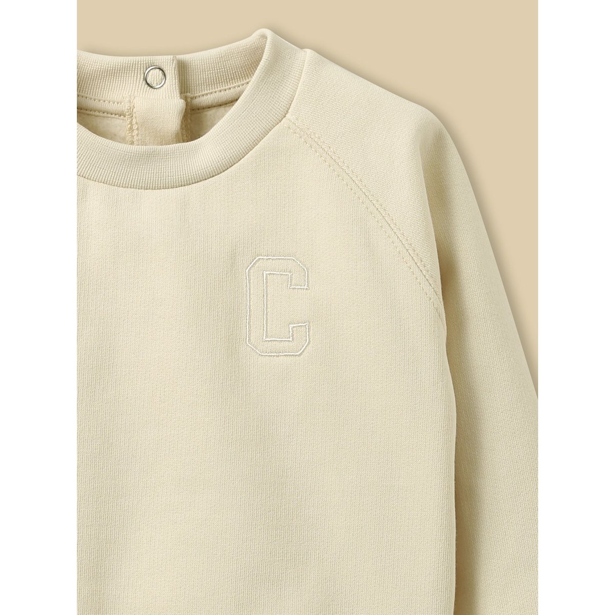 Sweat brodé - coton biologique jaune pastel, CYRILLUS