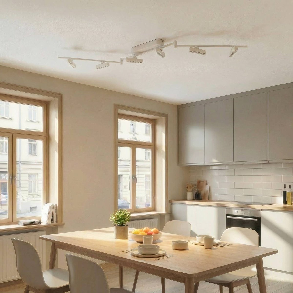 Plafonnier en métal moderneLED, Eldrin blanc, LINDBY