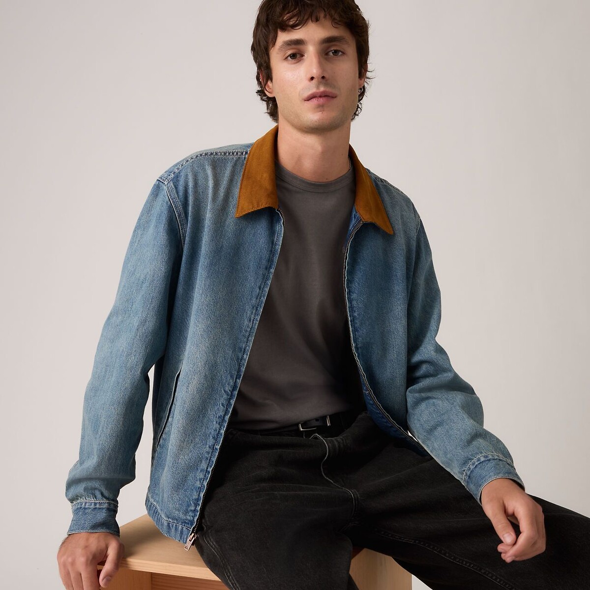 Veste zippée castro col contrasté bleu, LEVI'S