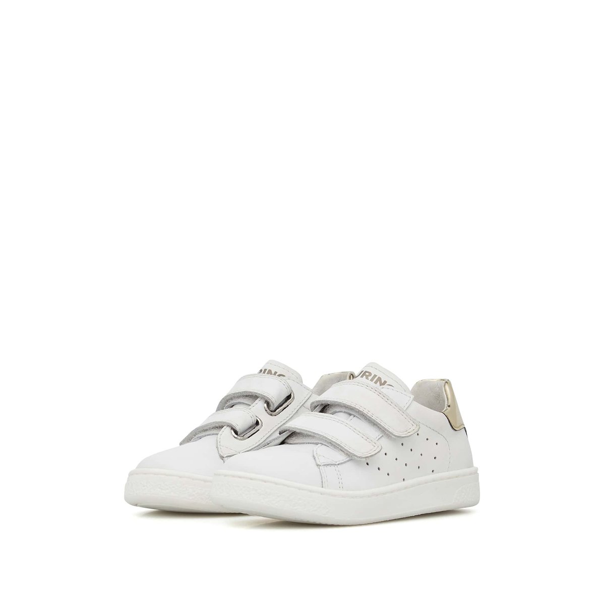 Baskets en cuir HASSELT 2 VL. blanc-platine, NATURINO