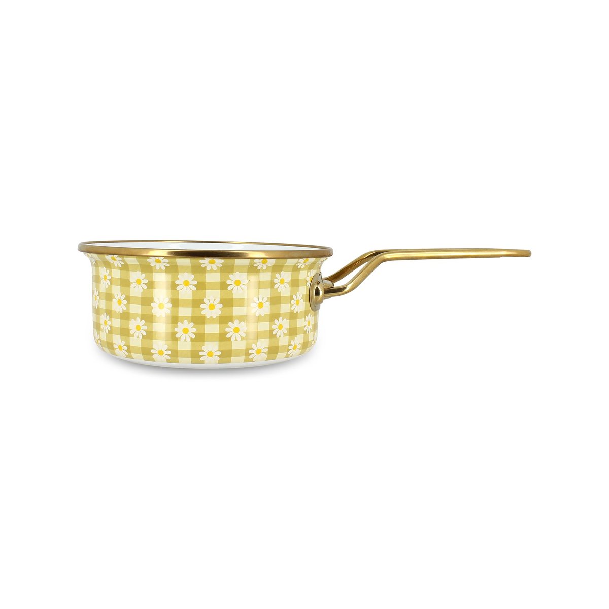 Casserole 18cm en acier émaillé, DAISY blanc-jaune, MENASTYL