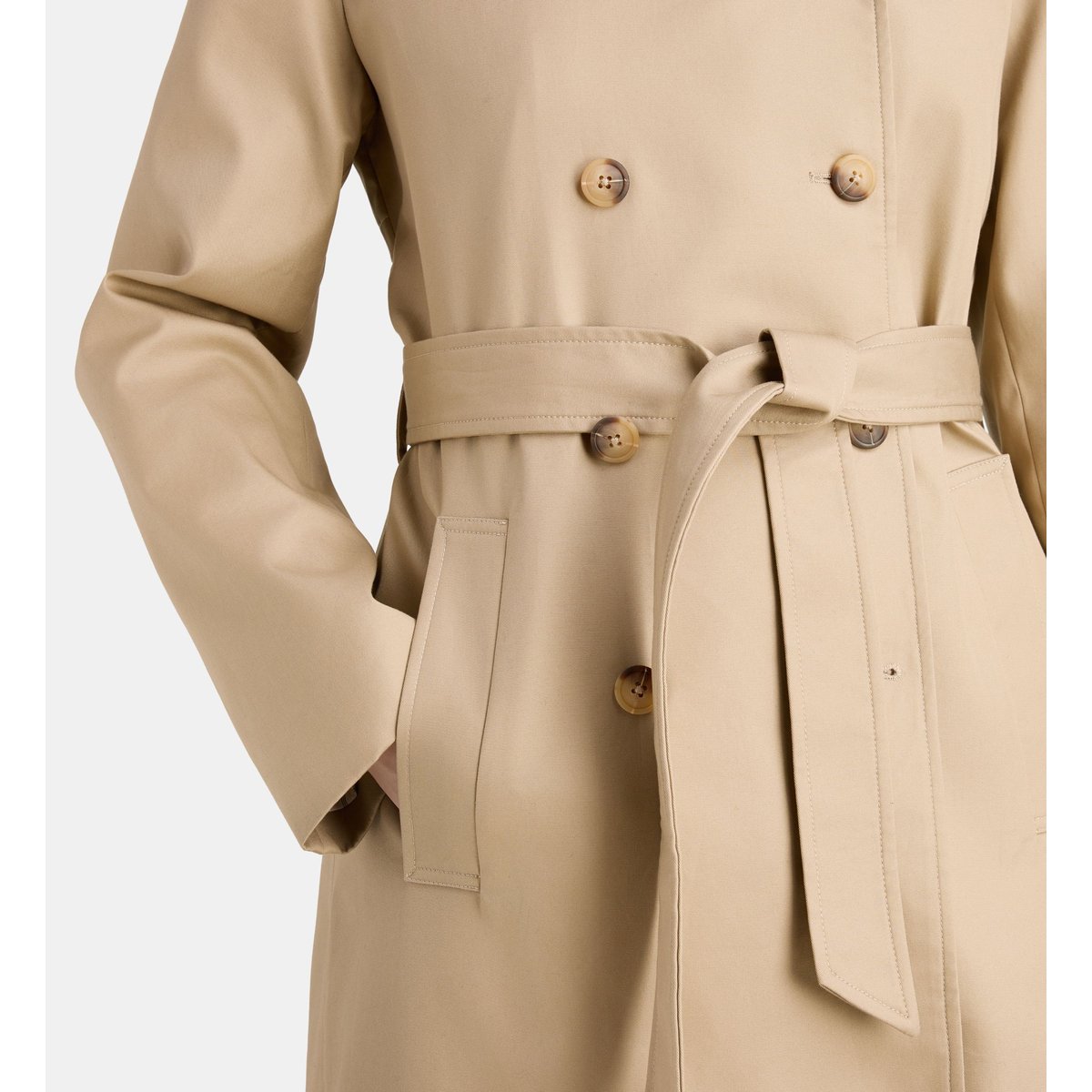 Trench long ozane coton beige, JODHPUR