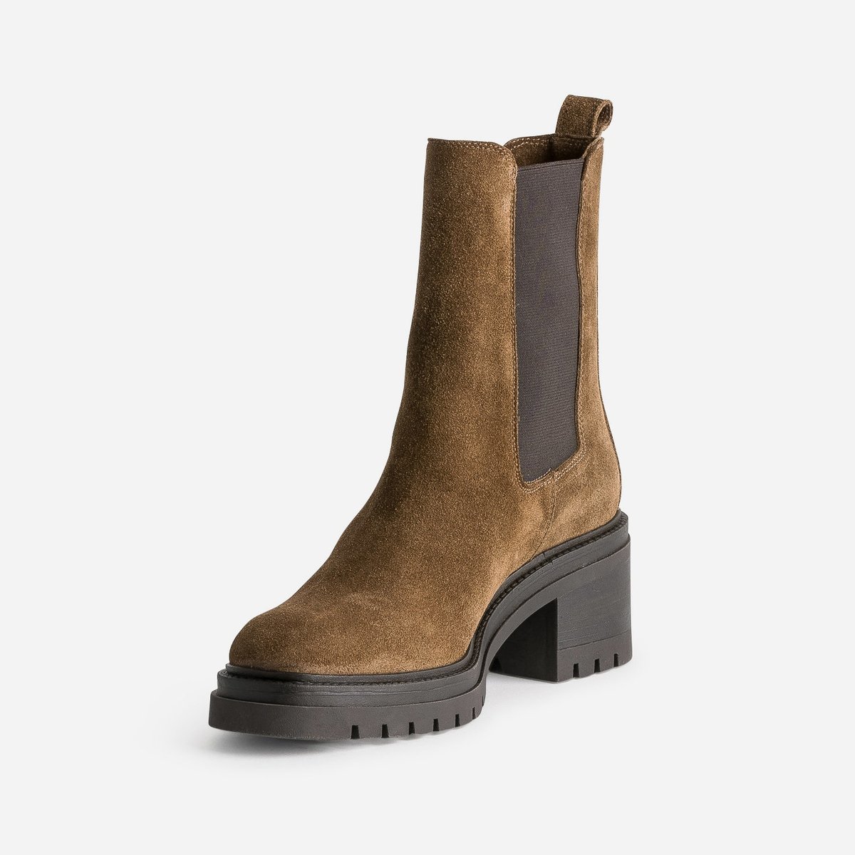 Boots À Talon en cuir SELENE camel, TEXTO