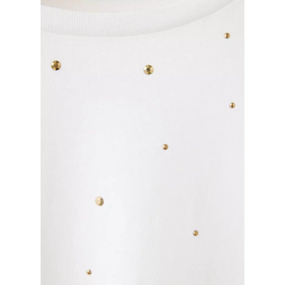 T-shirt à strass et manches bouffantes blanc cassé, MANGO KIDS