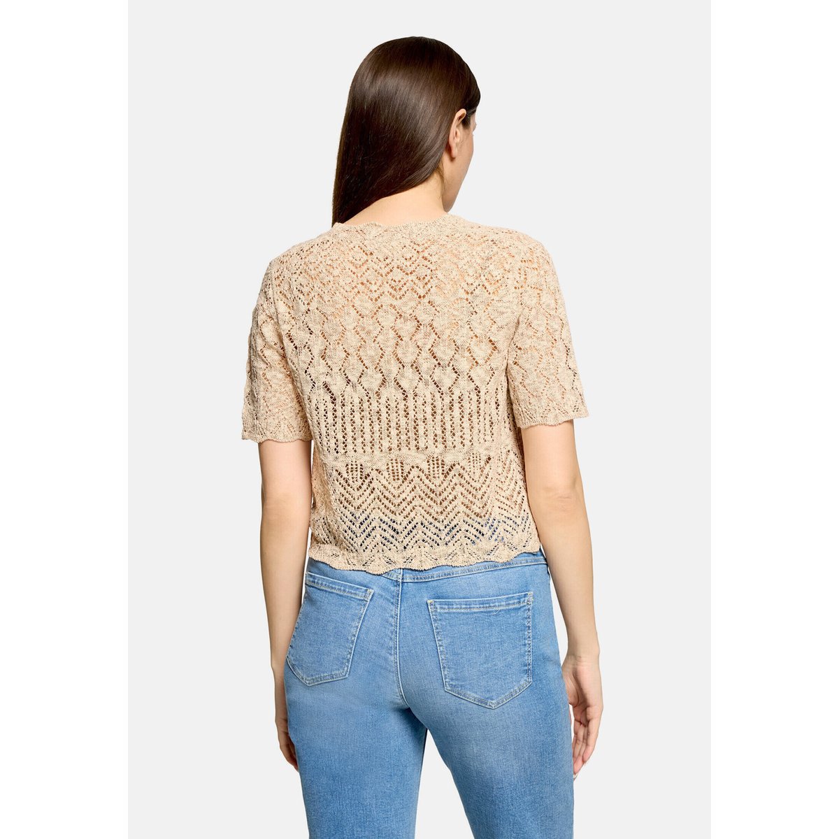 Cardigan en maille à encolure en v safari beige, CARTOON