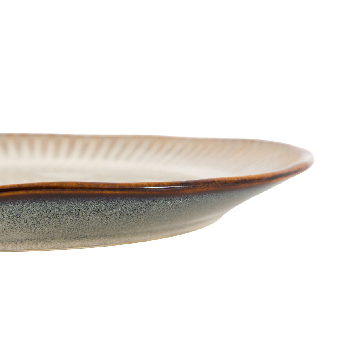 Set of 4 Harville Ridged Dinner Plates in Stone brown , ÉDITÉ