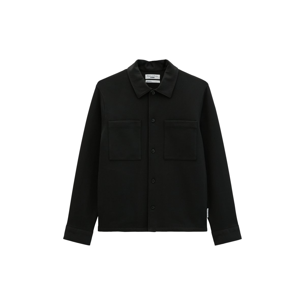 Surchemise en jersey interlock, coupe classique en jersey de coton bio tout doux noir, MARC O’POLO DENIM