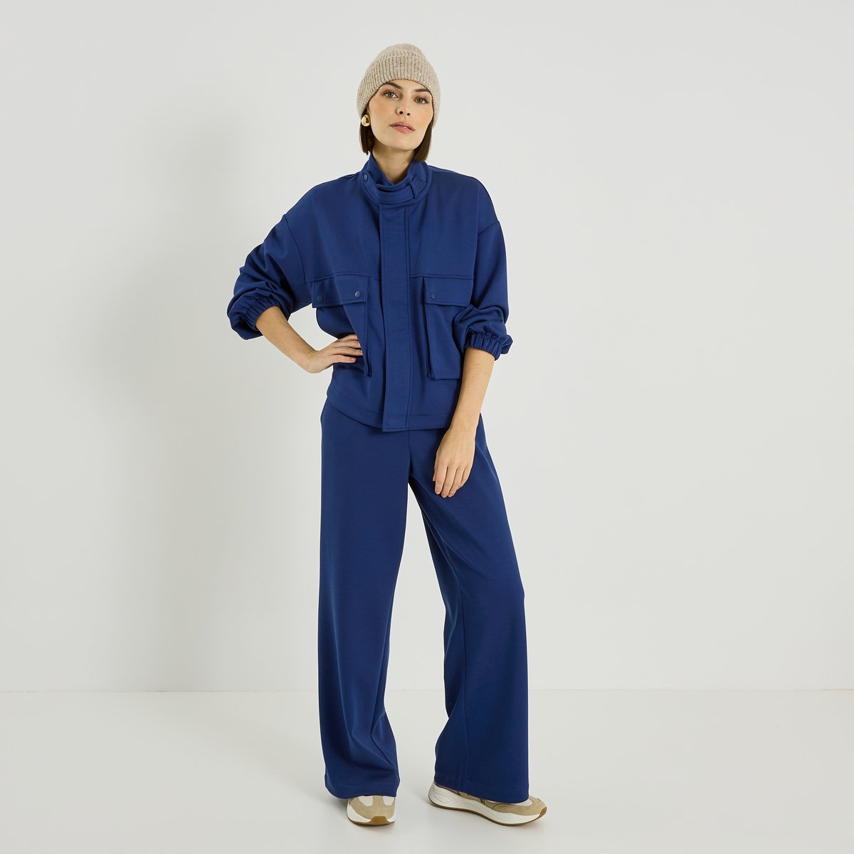 Bomber en maille bleu marine, GRAIN DE MALICE