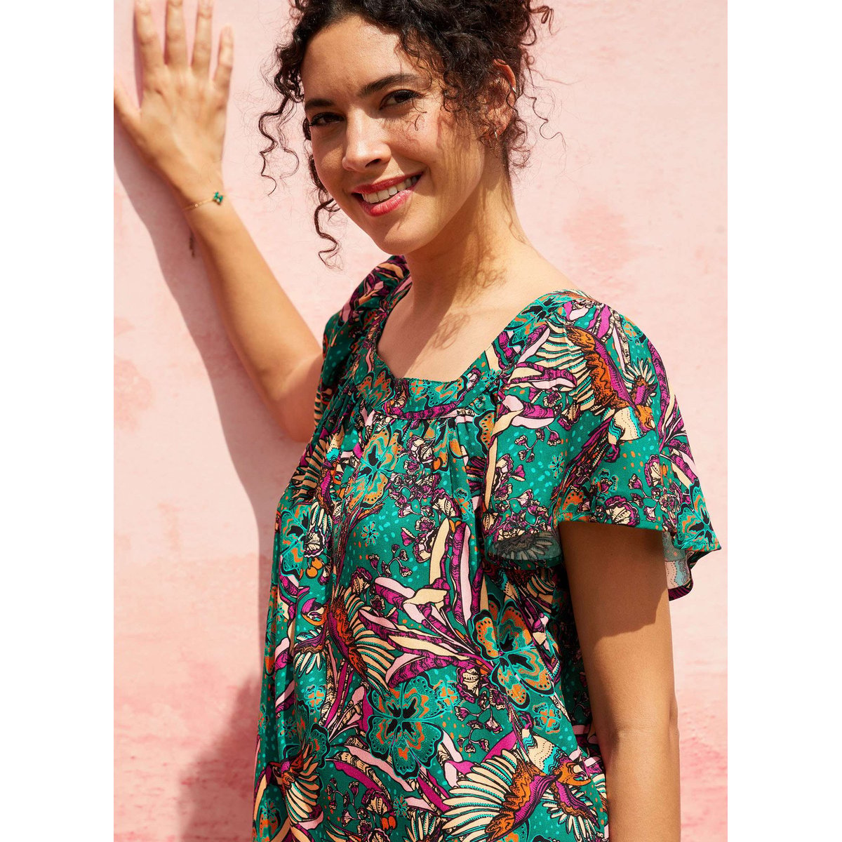 Robe fluide à volants BENITO vert foncé luz, LA FIANCÉE
