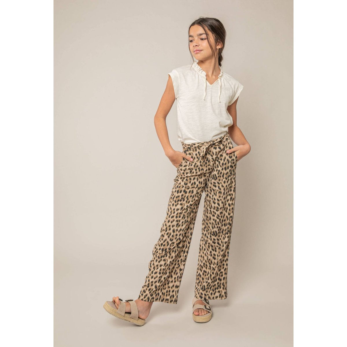 T-shirt fille en coton KAIA ivory, DEELUXE