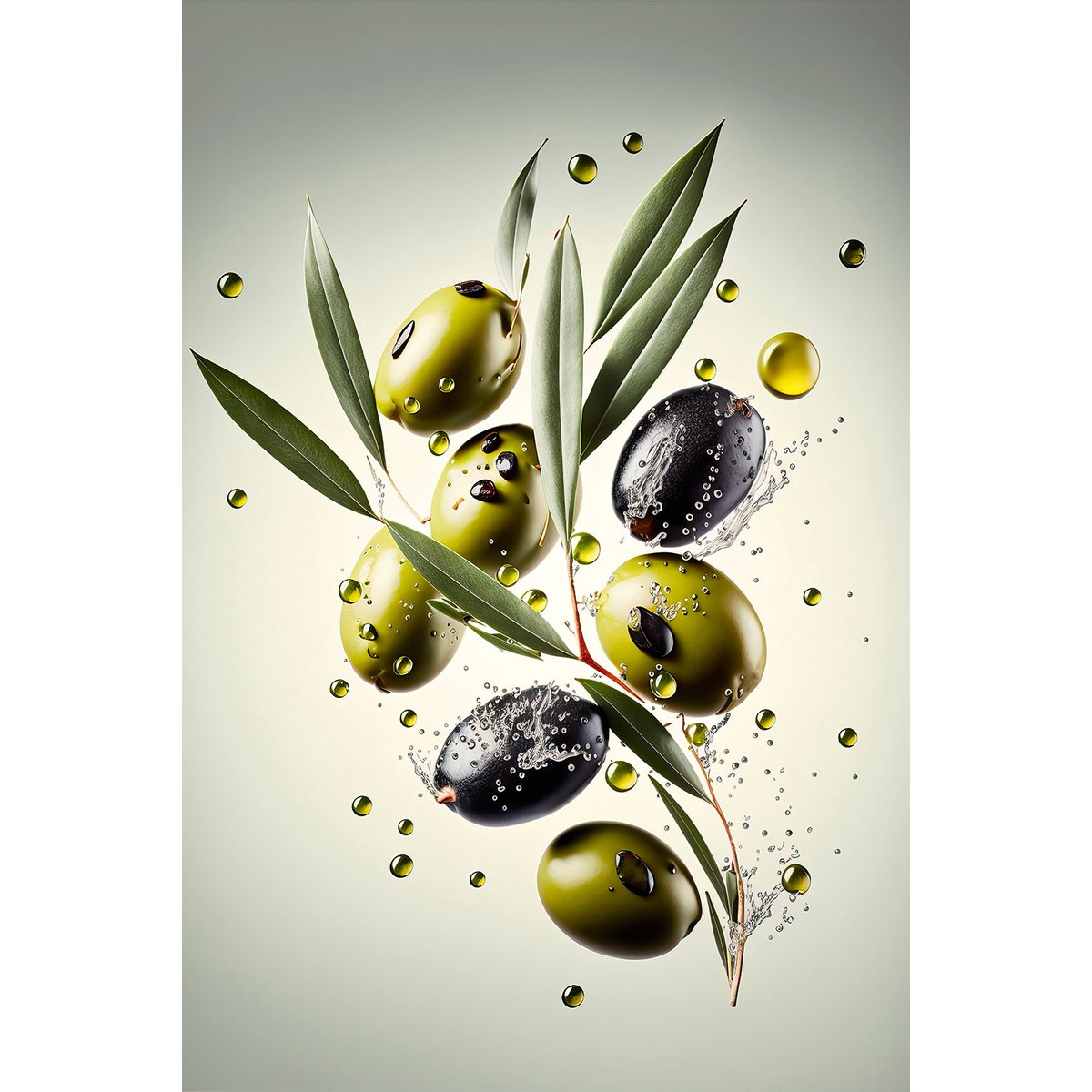 Tableau fruits et legumes olives fraiches tableau alu dibond, HEXOA