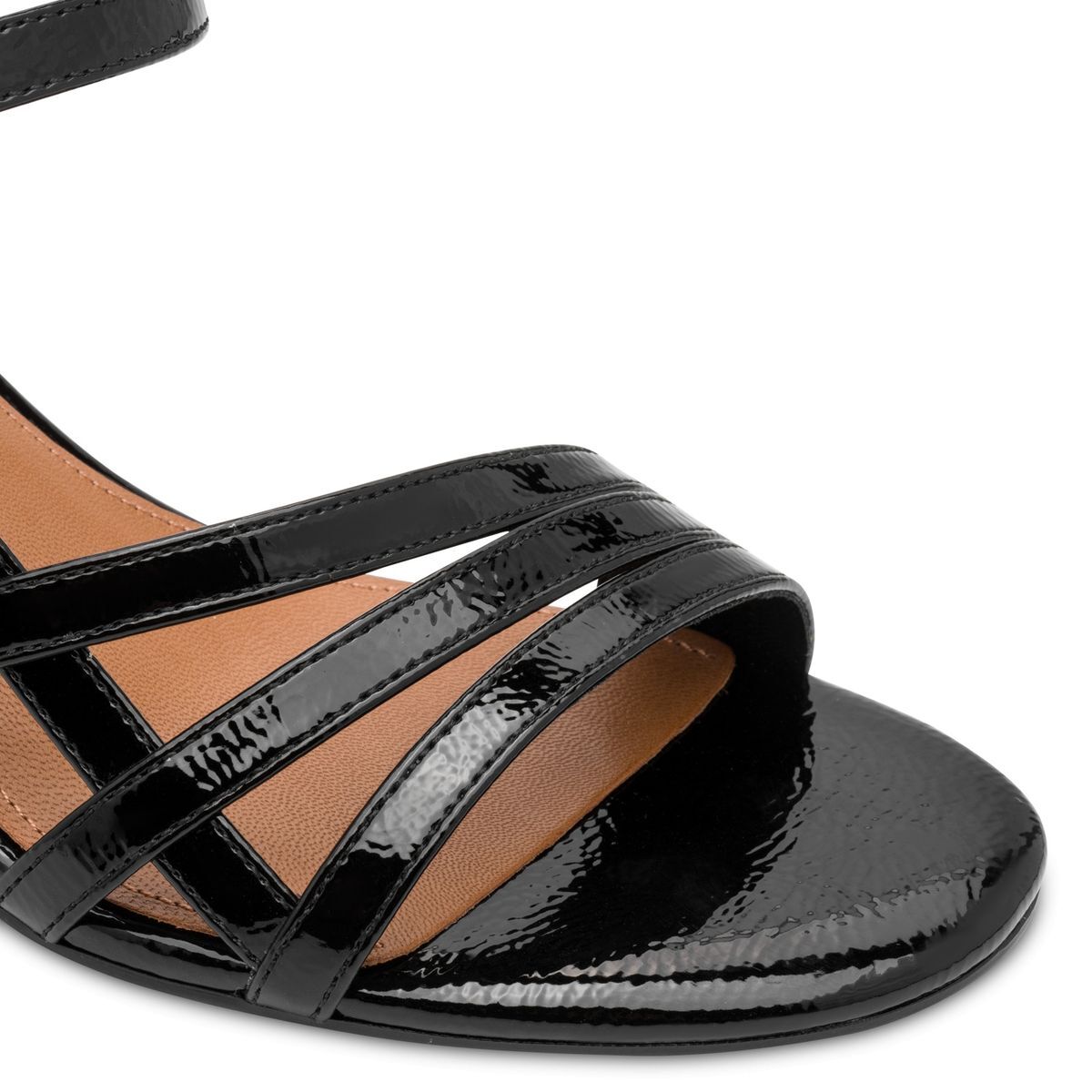 Sandale à talon en boucle noir laque, TAMARIS