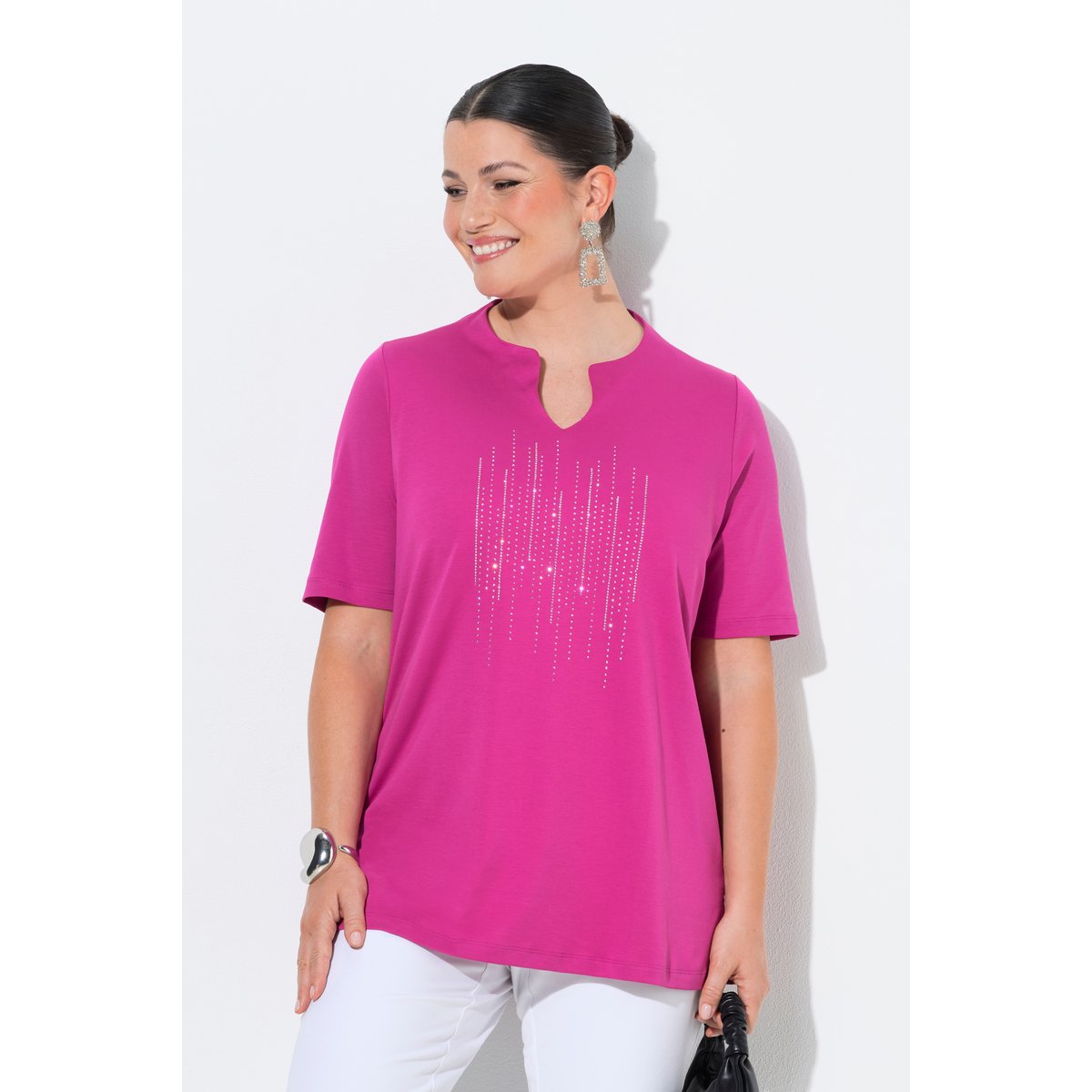 T-shirt en coton Pima orchidée, ULLA POPKEN