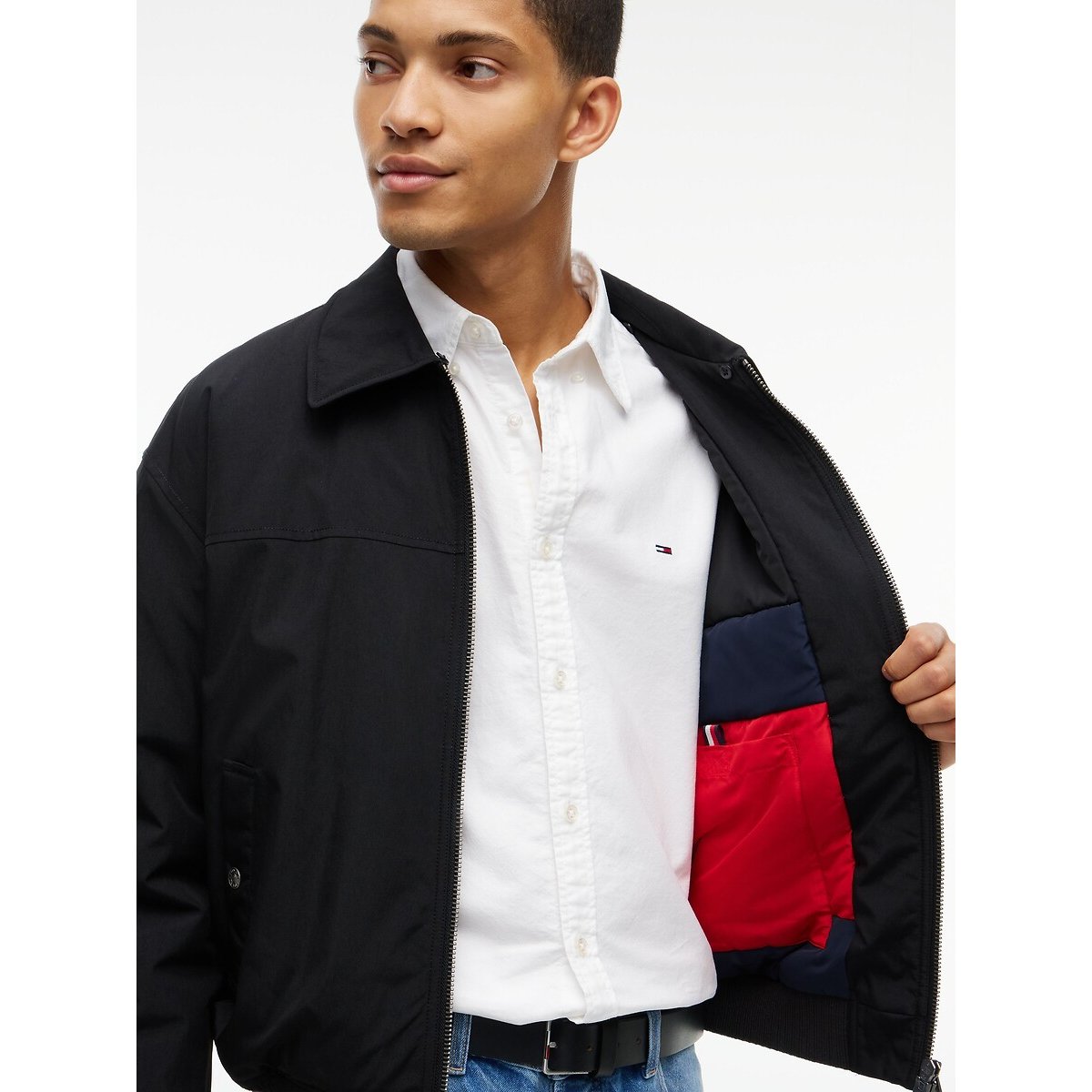 Blouson aviateur, col contrasté noir, TOMMY JEANS