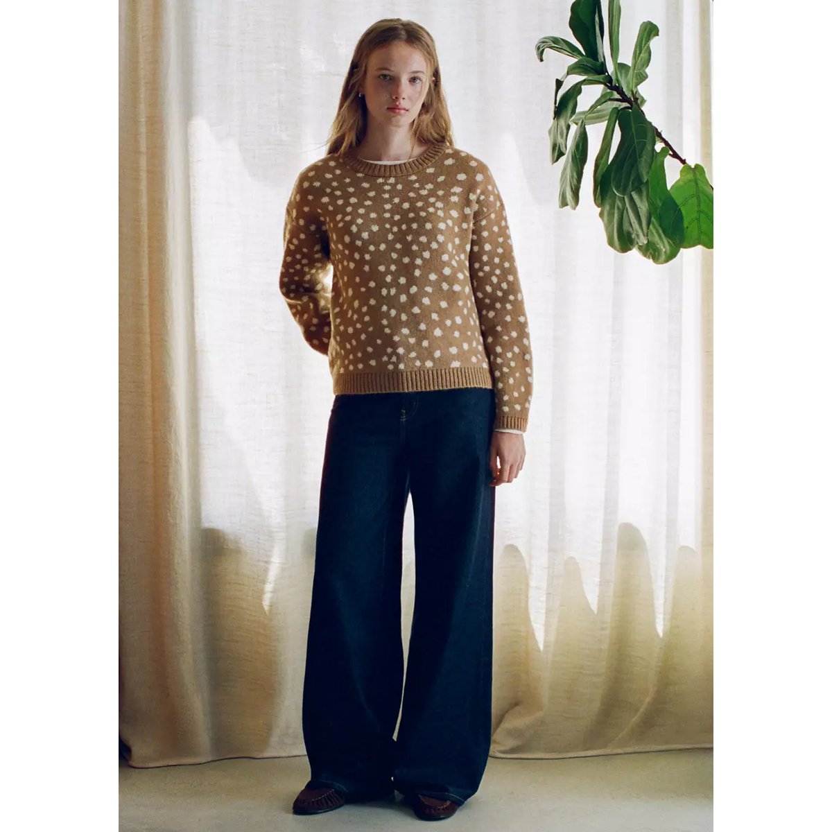 Pull-over en imprimé animal marron moyen, MANGO TEEN