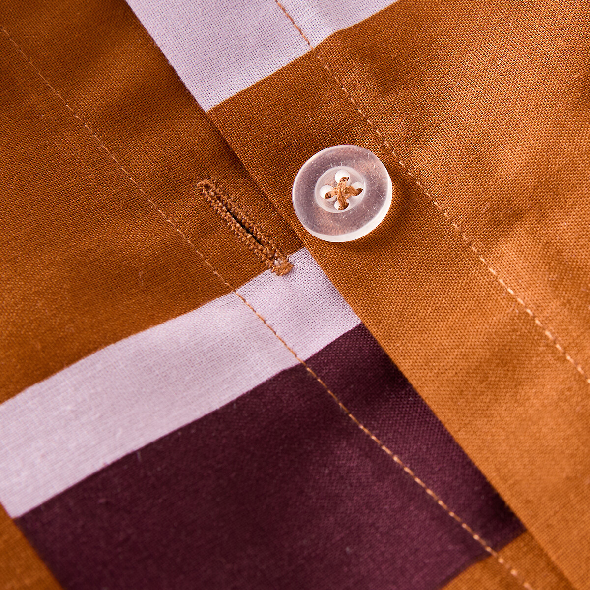 Housse de couette en coton, imprimé géométrique, STUBBE caramel/lilas/prune, LA REDOUTE INTERIEURS