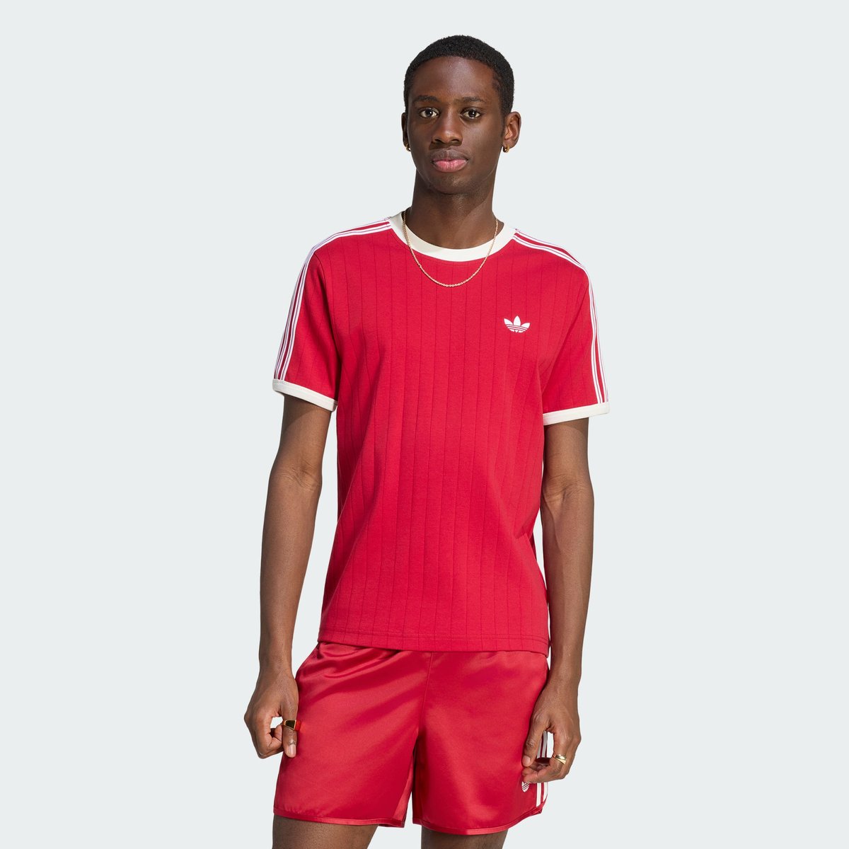 T-Shirt 3 Bandes Maille Lâche T-Shirt 3 Bandes Maille Lâche team victory red, adidas Originals