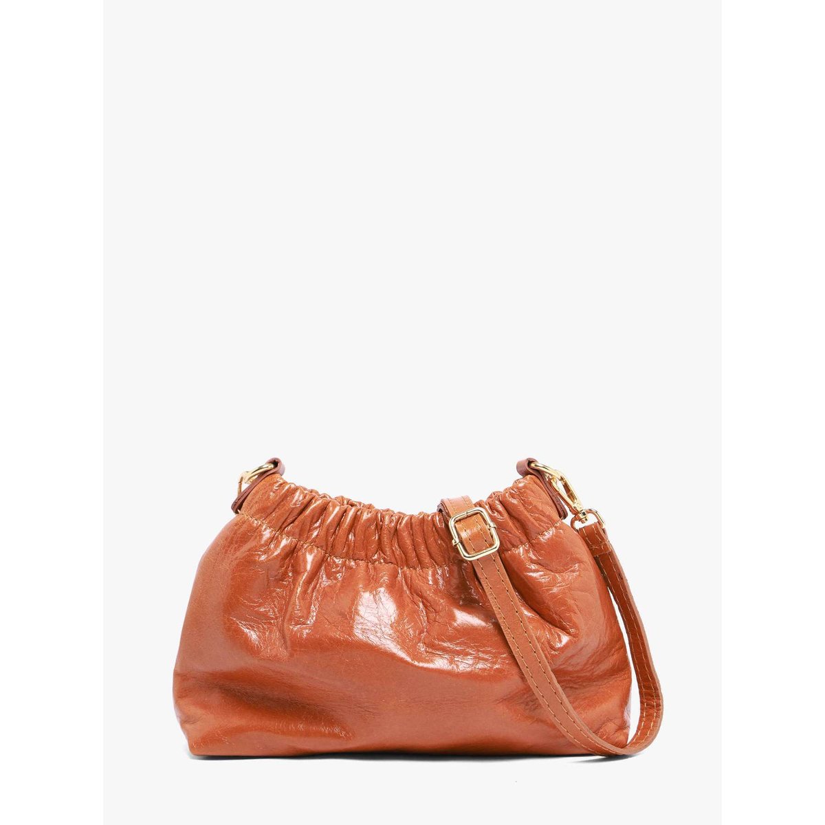 Sac bandoulière Shiny sauvage cuir cuoio, MILANO