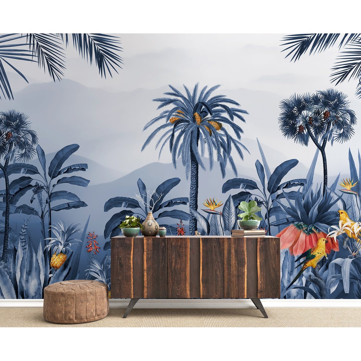 Papier peint panoramique Bali - Lé Papiers de Ninon bleu, LE PAPIERS DE NINON