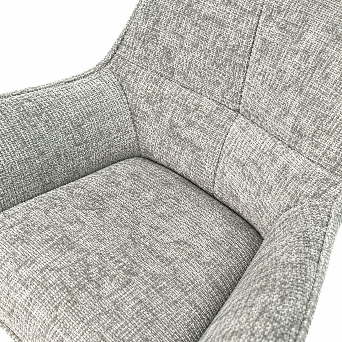 Fauteuil de table pivotant tissu gris (lot de 2) IENA gris, PIER IMPORT